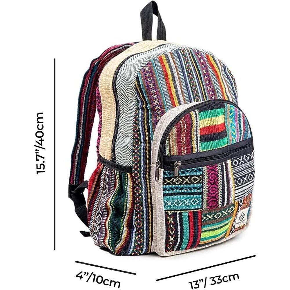 🆕 Freakmandu Collection Multi 8 Functional Pocket Bag Unisex Rustic Backpack - Picture 5 of 5